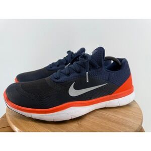 Nike Free RN Running Shoes Men Navy Orange Denver Broncos Logo Size 12